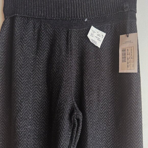 Iceberg Black Metallic Thread Knit Lounge Jogger Pants L - Picture 2 of 7